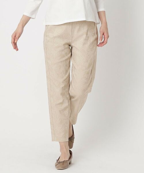 CORDIER/コルディア 【S~4Lサイズ/ストレッチ】ジャカードレギンスパンツ ベージュ(450) 46(3L) CORDIER/コルディア 【S~4Lサイズ/ストレッチ】ジャカードレギンスパンツ ベージュ(450) 46(3L)