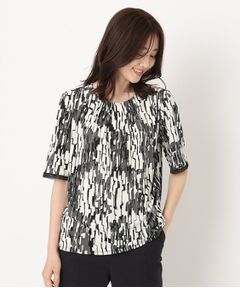 CORDIER / コルディア カットソー | 【M～4Lサイズ】ランダムキカプリントプルオーバージャージ