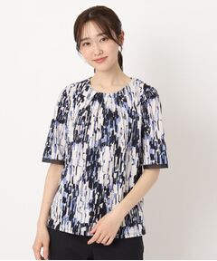 CORDIER / コルディア カットソー | 【M～4Lサイズ】ランダムキカプリントプルオーバージャージ