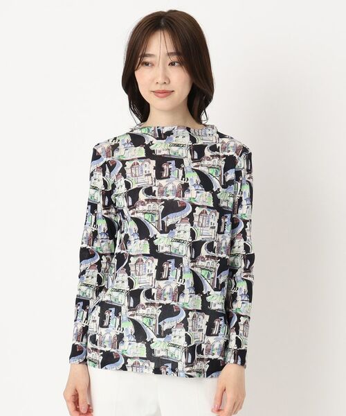 CORDIER / コルディア カットソー | 【M～4Lサイズ】ジュエンヌ プリントチュールプルオーバー | 詳細1