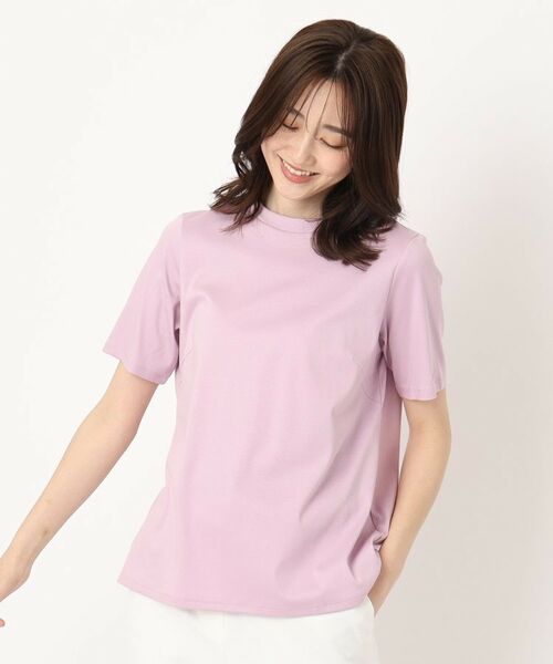 CORDIER/コルディア 【M~4Lサイズ】コットンスムースTシャツ ライトピンク(070) 40(M) CORDIER/コルディア 【M~4Lサイズ】コットンスムースTシャツ ライトピンク(070) 40(M)