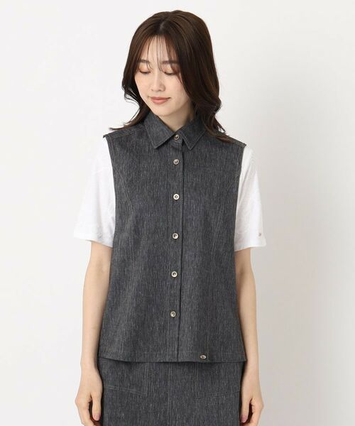 CORDIER / コルディア ベスト | 【M~4Lサイズ/ストレッチ/セットアップ】アサレック デニムライクベスト | 詳細1
