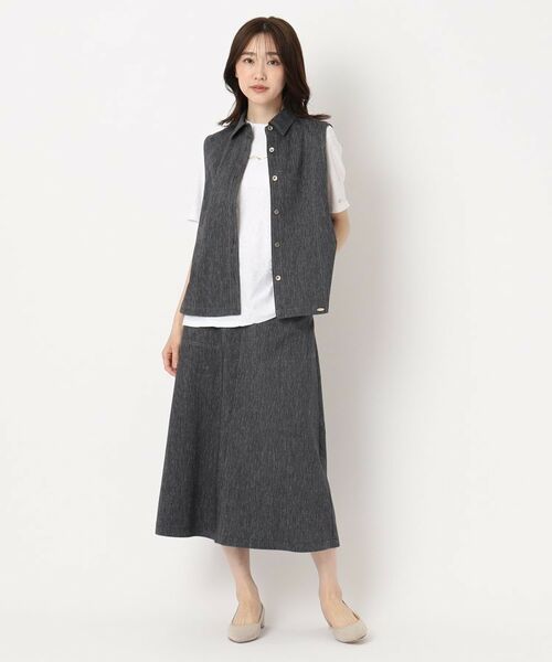 CORDIER / コルディア ベスト | 【M~4Lサイズ/ストレッチ/セットアップ】アサレック デニムライクベスト | 詳細13