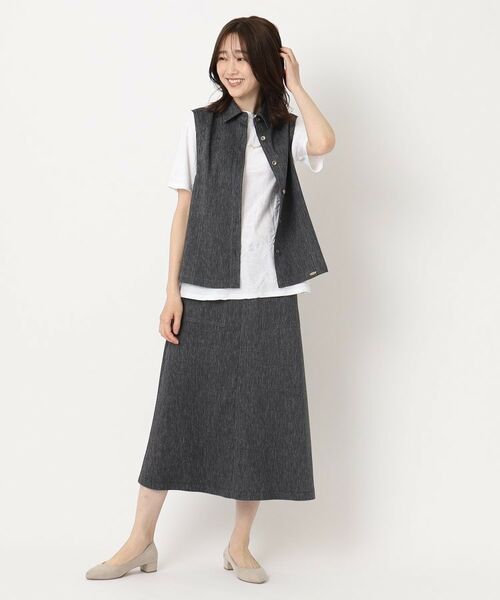 CORDIER / コルディア ベスト | 【M~4Lサイズ/ストレッチ/セットアップ】アサレック デニムライクベスト | 詳細14