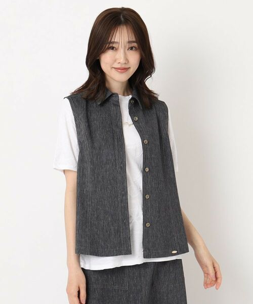CORDIER/コルディア 【M~4Lサイズ/ストレッチ/セットアップ】アサレック デニムライクベスト ブラック(019) 48(4L) CORDIER/コルディア 【M~4Lサイズ/ストレッチ/セットアップ】アサレック デニムライクベスト ブラック(019) 48(4L)