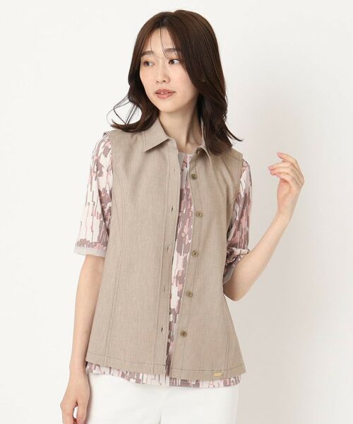 CORDIER/コルディア 【M~4Lサイズ/ストレッチ/セットアップ】アサレック デニムライクベスト モカブラウン(042) 40(M) CORDIER/コルディア 【M~4Lサイズ/ストレッチ/セットアップ】アサレック デニムライクベスト モカブラウン(042) 40(M)