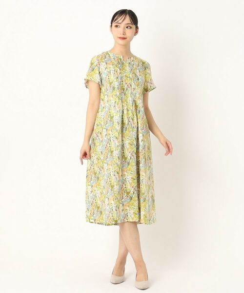 CORDIER / コルディア ミニ丈・ひざ丈ワンピース | 【M~4Lサイズ/手洗い可】リバティリネンプリントワンピース | 詳細10
