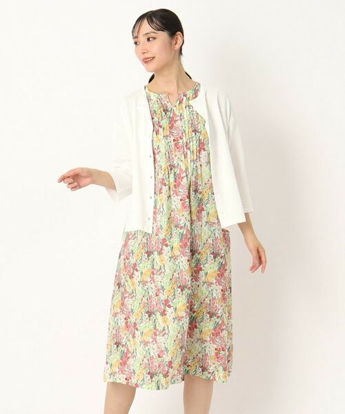 CORDIER / コルディア ミニ丈・ひざ丈ワンピース | 【M~4Lサイズ/手洗い可】リバティリネンプリントワンピース | 詳細12