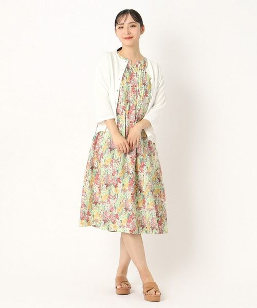 CORDIER / コルディア ミニ丈・ひざ丈ワンピース | 【M~4Lサイズ/手洗い可】リバティリネンプリントワンピース | 詳細13