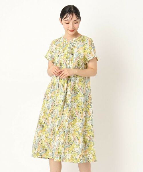 CORDIER / コルディア ミニ丈・ひざ丈ワンピース | 【M~4Lサイズ/手洗い可】リバティリネンプリントワンピース | 詳細8