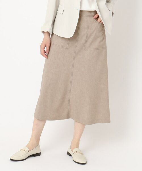 CORDIER/コルディア 【M~4Lサイズ/ストレッチ/セットアップ】アサレック デニムライクスカート モカブラウン(042) 46(3L) CORDIER/コルディア 【M~4Lサイズ/ストレッチ/セットアップ】アサレック デニムライクスカート モカブラウン(042) 46(3L)