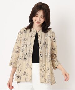 CORDIER / コルディア シャツ・ブラウス | 【M～4Lサイズ】ドビーフラワープリントシャツ