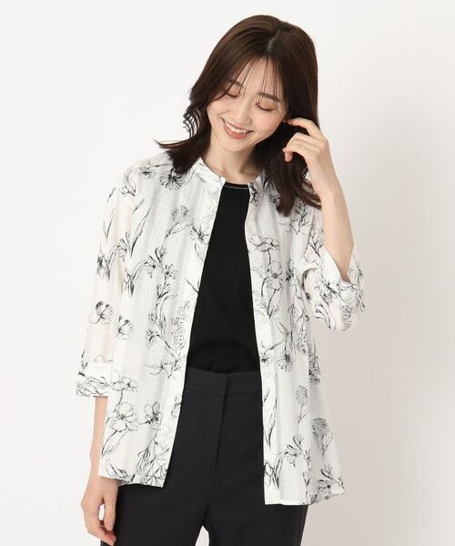 CORDIER / コルディア シャツ・ブラウス | 【M~4Lサイズ】ドビーフラワープリントシャツ | 詳細12