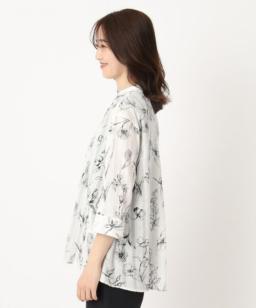 CORDIER / コルディア シャツ・ブラウス | 【M~4Lサイズ】ドビーフラワープリントシャツ | 詳細2