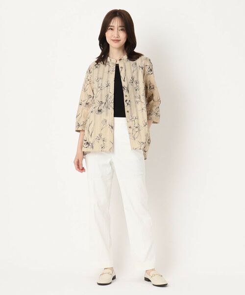 CORDIER / コルディア シャツ・ブラウス | 【M~4Lサイズ】ドビーフラワープリントシャツ | 詳細9