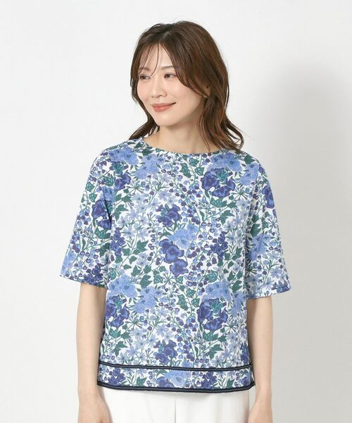 CORDIER / コルディア カットソー | 【リバティ／M～4Lサイズ】エドナ プリントプルオーバージャージ | 詳細1