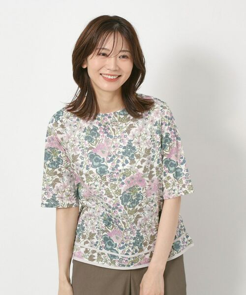 CORDIER / コルディア カットソー | 【リバティ／M～4Lサイズ】エドナ プリントプルオーバージャージ | 詳細11