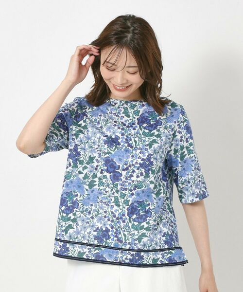 CORDIER / コルディア カットソー | 【リバティ／M～4Lサイズ】エドナ プリントプルオーバージャージ | 詳細16