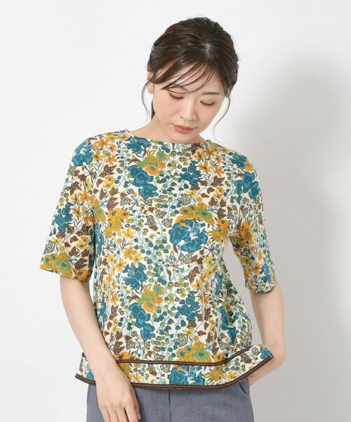 CORDIER / コルディア カットソー | 【リバティ／M～4Lサイズ】エドナ プリントプルオーバージャージ | 詳細7