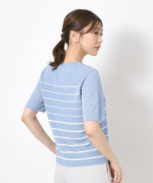 CORDIER / コルディア ニット・セーター | 【M～4Lサイズ／麻混／洗える】シャインリノ ボーダープルオーバーニット | 詳細16