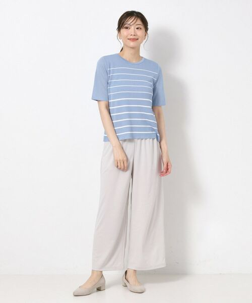 CORDIER / コルディア ニット・セーター | 【M～4Lサイズ／麻混／洗える】シャインリノ ボーダープルオーバーニット | 詳細17