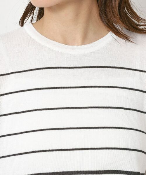 CORDIER / コルディア ニット・セーター | 【M～4Lサイズ／麻混／洗える】シャインリノ ボーダープルオーバーニット | 詳細4