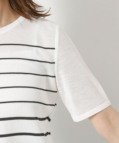 CORDIER / コルディア ニット・セーター | 【M～4Lサイズ／麻混／洗える】シャインリノ ボーダープルオーバーニット | 詳細5