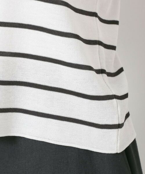 CORDIER / コルディア ニット・セーター | 【M～4Lサイズ／麻混／洗える】シャインリノ ボーダープルオーバーニット | 詳細6