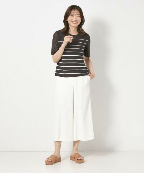 CORDIER / コルディア ニット・セーター | 【M～4Lサイズ／麻混／洗える】シャインリノ ボーダープルオーバーニット | 詳細9