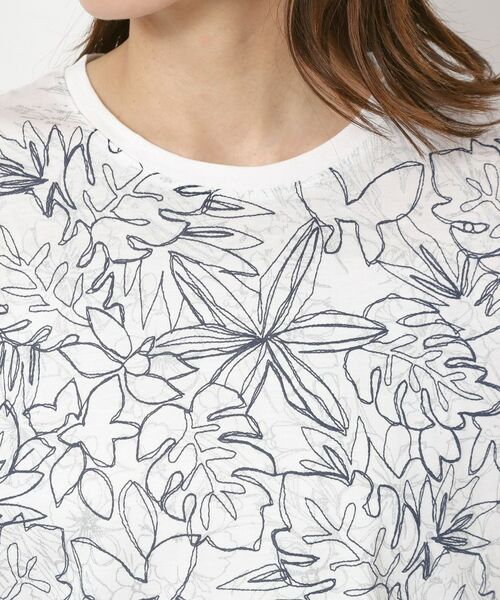 CORDIER / コルディア カットソー | 【M~4Lサイズ】アルビニジャージ フラワーデザインプルオーバー | 詳細4