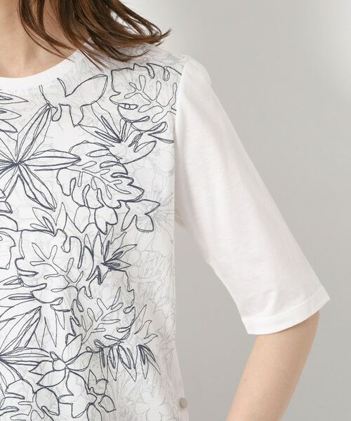 CORDIER / コルディア カットソー | 【M~4Lサイズ】アルビニジャージ フラワーデザインプルオーバー | 詳細5