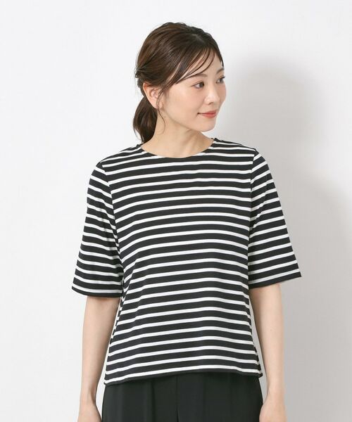 CORDIER / コルディア カットソー | 【M～4Lサイズ】サマーボーダー プルオーバージャージ | 詳細1