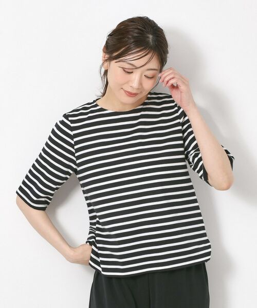 CORDIER / コルディア カットソー | 【M～4Lサイズ】サマーボーダー プルオーバージャージ | 詳細15