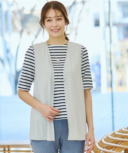 CORDIER / コルディア カットソー | 【M～4Lサイズ】サマーボーダー プルオーバージャージ | 詳細19