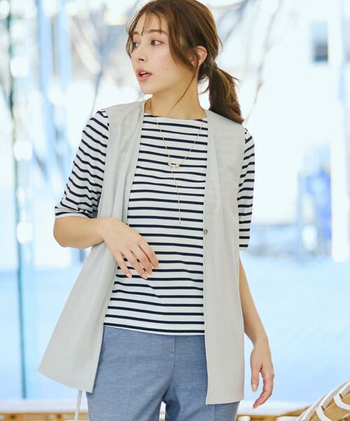 CORDIER / コルディア カットソー | 【M～4Lサイズ】サマーボーダー プルオーバージャージ | 詳細20