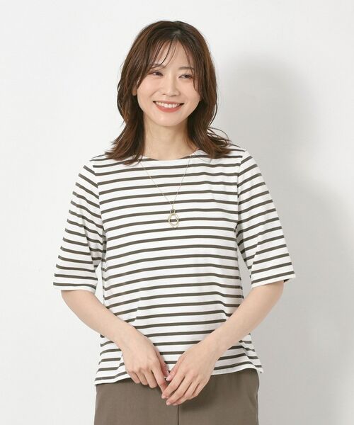 CORDIER / コルディア カットソー | 【M～4Lサイズ】サマーボーダー プルオーバージャージ | 詳細7