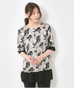 CORDIER / コルディア チュニック | 【M～4Lサイズ/洗える/麻】ロザンナリネンプリントチュニック