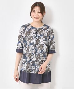 CORDIER / コルディア チュニック | 【M～4Lサイズ/洗える/麻】ロザンナリネンプリントチュニック