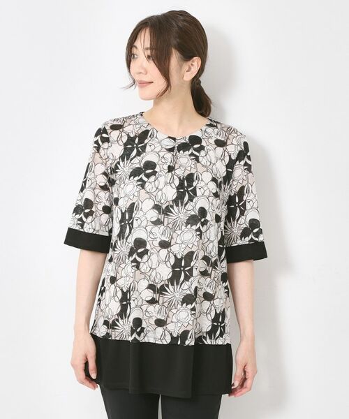 CORDIER / コルディア チュニック | 【M~4Lサイズ/洗える/麻】ロザンナリネンプリントチュニック | 詳細1