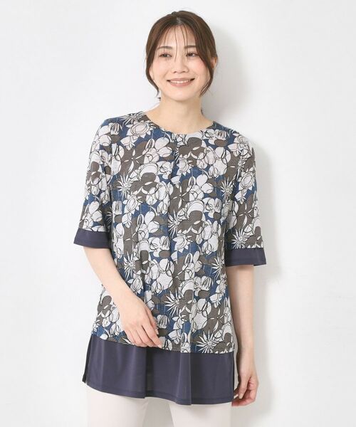 CORDIER / コルディア チュニック | 【M~4Lサイズ/洗える/麻】ロザンナリネンプリントチュニック | 詳細11