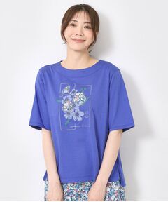 CORDIER / コルディア Tシャツ | 【M～4Lサイズ】パッチワーク＆刺繍 フラワーモチーフTシャツ