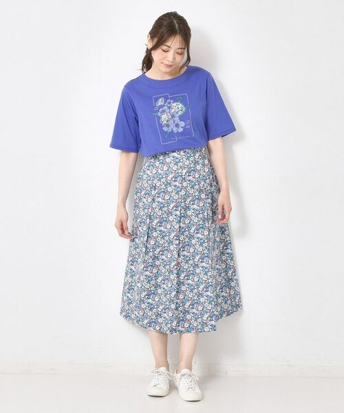 CORDIER / コルディア Tシャツ | 【M～4Lサイズ】パッチワーク＆刺繍 フラワーモチーフTシャツ | 詳細20