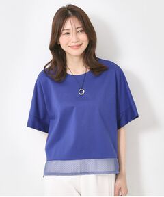 CORDIER / コルディア カットソー | 【M～4Lサイズ】ラッセルレース シェルジャージプルオーバー