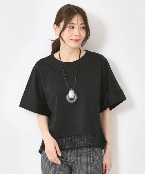 CORDIER / コルディア カットソー | 【M~4Lサイズ】ラッセルレース シェルジャージプルオーバー | 詳細11