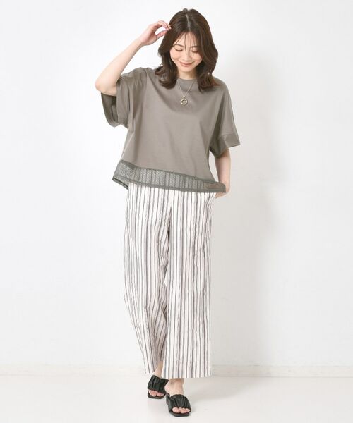 CORDIER / コルディア カットソー | 【M~4Lサイズ】ラッセルレース シェルジャージプルオーバー | 詳細16