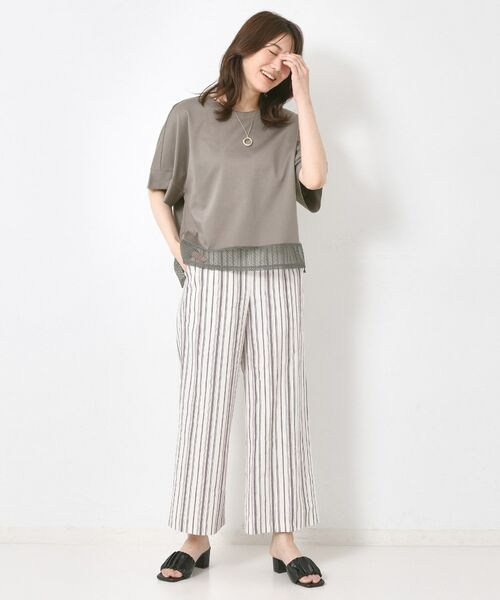 CORDIER / コルディア カットソー | 【M~4Lサイズ】ラッセルレース シェルジャージプルオーバー | 詳細17