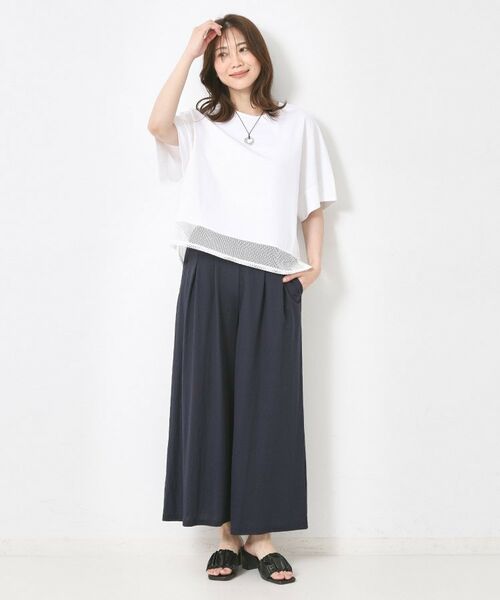 CORDIER / コルディア カットソー | 【M~4Lサイズ】ラッセルレース シェルジャージプルオーバー | 詳細8