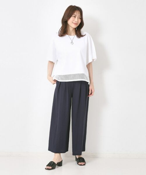 CORDIER / コルディア カットソー | 【M~4Lサイズ】ラッセルレース シェルジャージプルオーバー | 詳細9