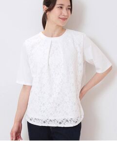 CORDIER / コルディア カットソー | 【洗える】フラワーレースプルオーバージャージ
