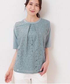 CORDIER / コルディア カットソー | 【洗える】フラワーレースプルオーバージャージ